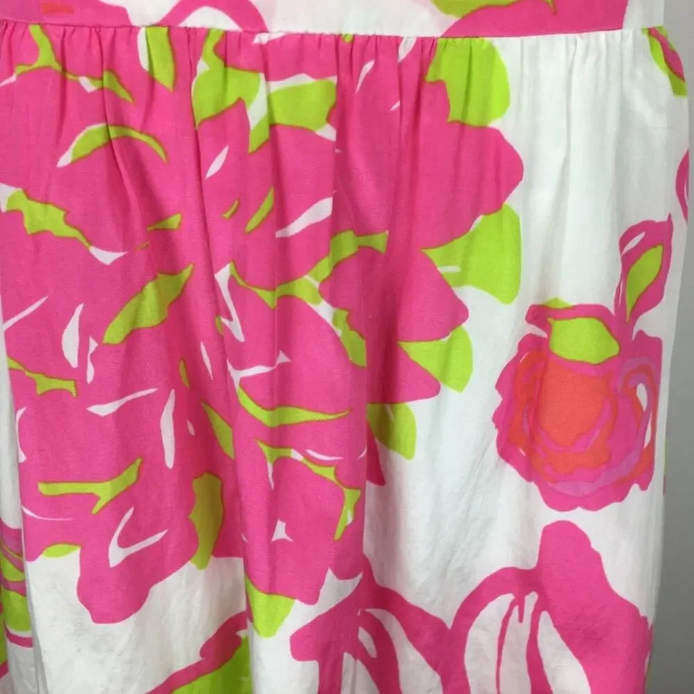 Lilly Pulitzer Pink Green Whtie  Floral Strapless Fit & Flare  Dress size 4 - Picture 12 of 12
